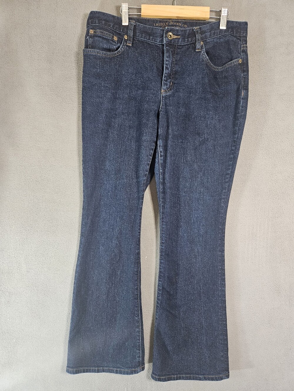 Vintage Ralph Lauren Premium Petite 12P Bootcut Jeans Dark Blue Denim Stretch